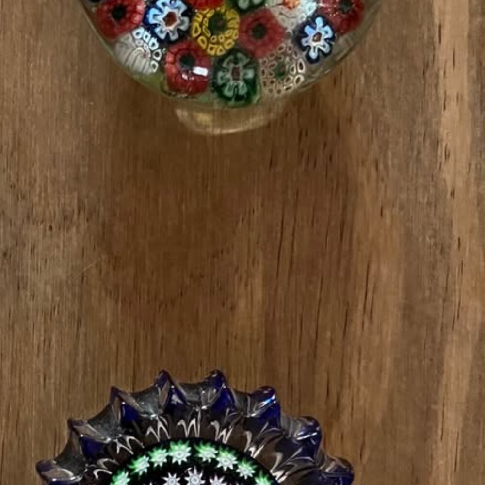 2 glass vintage paperweights (one Murano, one Chinese)
